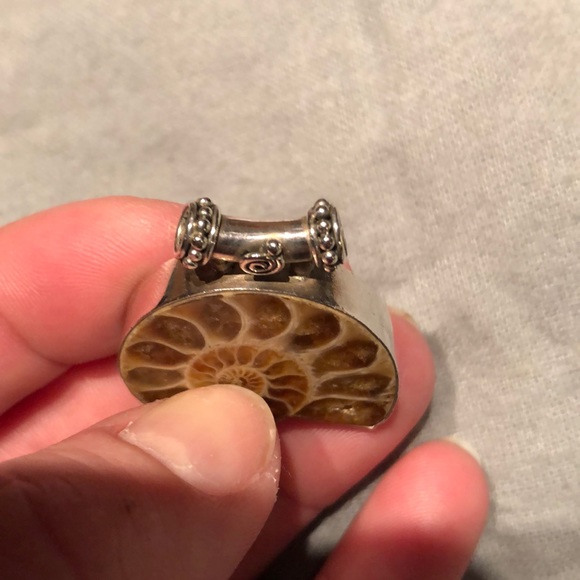 Ammonite & Sterling Silver Pendant - Picture 4 of 8